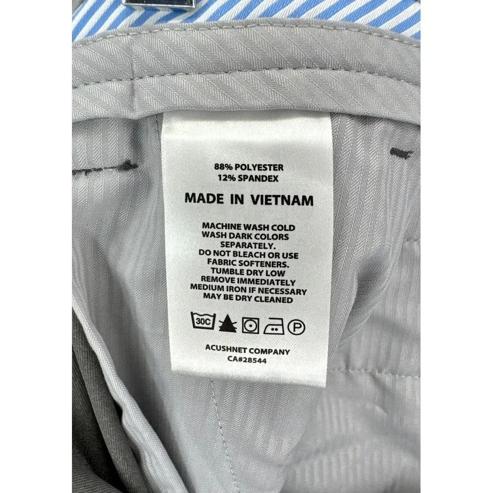 Footjoy Pants Mens Gray Athletic Fit Chino Golf Performance Stretch FJ‎ Sz 36x30